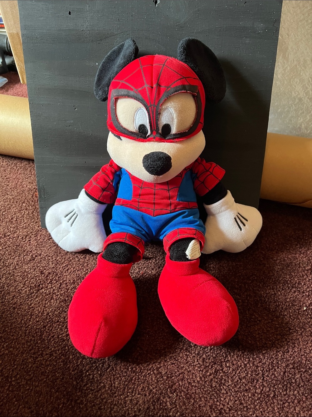 Disney Mickey Mouse Plush in Spider-Man Costume - Red/Blue/White/Black
